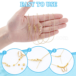 12 шт. 1 мм латунная пшеничная цепочка регулируемые слайдеры ожерелья&nbsp;NJEW-NB0001-30