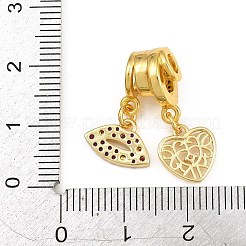 Pendentifs en laiton micro pave violet zircone&nbsp;CU-CBAD306-10G