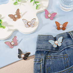 7 пара 7-х цветных эмалевых кнопок для джинсов в форме бабочек из сплава&nbsp;FIND-TA0008-80