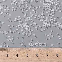 MIYUKIラウンドロカイユビーズ  日本製シードビーズ  （rr131fr）マットクリスタルab  15/0  1.5mm  穴：0.7mm  約5555PCS /ボトル  10 G /ボトル&nbsp;SEED-JP0010-RR0131FR