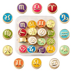 24шт 12 стиля латунные эмалевые бусины KK-LS0001-44