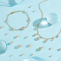 DIY flache runde Messing Strass Verbinder Charms & Anhänger Schmuckherstellung Zubehör Kits&nbsp;DIY-GA0001-69G