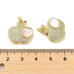 Латунные микропаве прозрачные подвески с фианитом&nbsp;KK-K365-14A-G