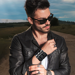 Регулируемый браслет из воловьей кожи BJEW-WH0020-62P-02