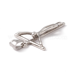 304ステンレスペンダント  人間との交差  ステンレス鋼色  44x30x7mm  穴：8.5x4mm&nbsp;STAS-M299-22P