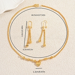 Винтажные латунные серьги и ожерелья в форме сердца для женщин YL5232