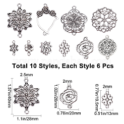 60 pz 10 connettori in lega di stile&nbsp;PALLOY-SC0003-87