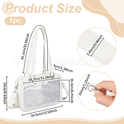 Schultertaschen aus PU-Leder und Kunststoff mit Reißverschluss und Abzeichen&nbsp;ABAG-WH0044-94A