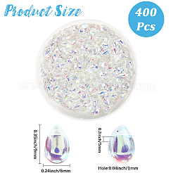 400 шт. Прозрачные стеклянные бусины GGLA-LT0001-01