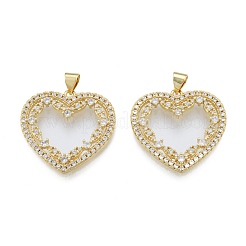 Латунные микропаве прозрачные подвески с фианитом KK-G431-17G