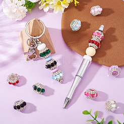 9 шт. 9-х цветные блестящие акриловые стразы круглые бусины&nbsp;OACR-TA0003-92B