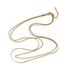 Ожерелья из квадратной змейки из нержавеющей стали 304 NJEW-S453-01G-B