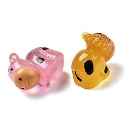 Полупрозрачный смоляной резной орнамент в виде коровы&nbsp;RESI-E059-10