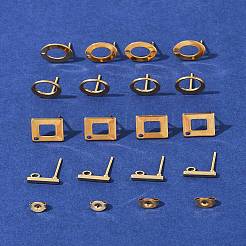 16 шт. 4 стиля фурнитуры для сережек-гвоздиков из нержавеющей стали 304 STAS-FS0001-83G