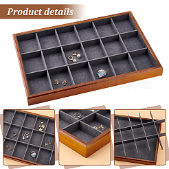 Vassoi espositori per gioielli in legno cuboide&nbsp;ODIS-WH0050-09B