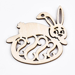 Grands pendentifs en bois naturel non teint&nbsp;WOOD-S058-014
