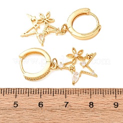 Pendientes de aro colgantes de circonita cúbica con micropavé de latón para mujer&nbsp;KK-CBADCD7-02G