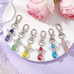 10 pz 10 colori angelo ciondolo decorazioni in vetro&nbsp;HJEW-JM02567