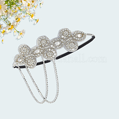 Цветок полиэстер стразы и сплав пластика жемчуг кисточка цепочка аксессуары для волос&nbsp;OHAR-WH20020-02S