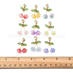 18шт 9-х цветный стеклянный подвесной декор в виде колокольчика HJEW-FS00037