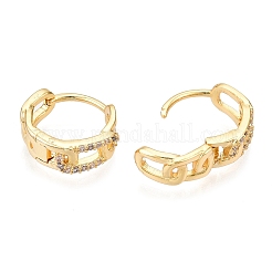 Латунные серьги-кольца из прозрачного кубического циркония&nbsp;EJEW-C121-16G