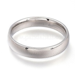 変色しにくい304ステンレススチールの指輪  プレーンバンドリング  ステンレス鋼色  USサイズ6  内径：16mm&nbsp;RJEW-F110-07P-6