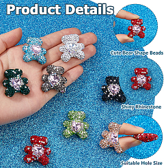 8 Stück 8 Stile Strass-Pavé-Perlen&nbsp;RB-HS0001-01
