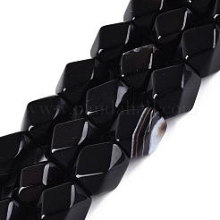 Chapelets de perles perles en agate noire naturelle&nbsp;GG-N361-06A-07