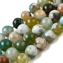 Нити бусин из натурального зеленого вишневого агата&nbsp;G-NH0061-A01-12mm