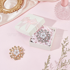 4 шт. булавки для лацкана одежды со стразами в виде цветка&nbsp;JEWB-ME0001-29