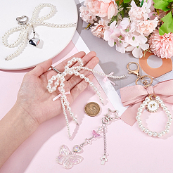 4 шт. 4 стиля подвеска-бабочка из сплава с бантом&nbsp;KEYC-GA0001-41