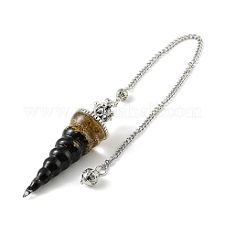 Pendentifs de radiesthésie en résine avec éclats d'obsidienne naturelle à l'intérieur&nbsp;GG-CBAEAD2-01C