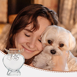 3 шт. памятная бутылка в форме сердца из шерсти домашних животных с подвесками в виде отпечатков лап&nbsp;AJEW-NB00002