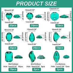 140 шт. 9 стиля каплевидный/восьмиугольный/овальный пришивной стразы ACRT-PH0001-14B