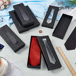 Коробки для хранения бумажных и картонных галстуков с видимым окном&nbsp;CON-WH0107-63