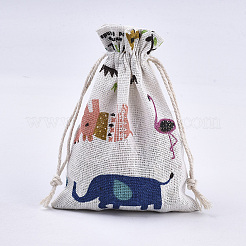 5 шт поликоттон (полиэстер хлопок) упаковочные пакеты на шнурке&nbsp;ABAG-FP0001-05