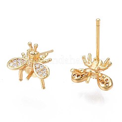 Латунные серьги-гвоздики из циркония KK-N233-044-01