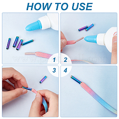 48 шт. 6-х столбчатые латунные наконечники для шнурков&nbsp;KK-PH0005-52