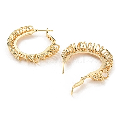 Латунные серьги обруча EJEW-K264-04G