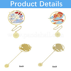 2шт 2 стиля железные закладки с цепочкой AJEW-GF0011-71