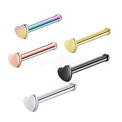 304ステンレススチールハート鼻骨リング  ブラック  7mm  ピン：0.8mm  ヘッド：2mm&nbsp;WG0DFB7-02