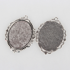 Tibetischer Stil Legierung Anhänger Fassungen&nbsp;X-TIBEP-N003-41AS