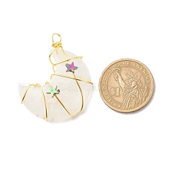 Подвески из медной проволоки с кристаллами натурального кварца PALLOY-JF01639-05