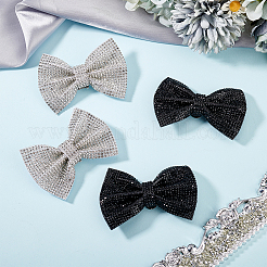 4 шт. 2-цветные съемные пряжки для обуви со стразами в виде банта FIND-GO0002-31