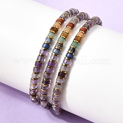 Verstellbare Armbänder aus natürlichen Amethyst- und nichtmagnetischen Hämatitperlen für Damen und Herren&nbsp;BJEW-K251-09X