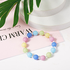 128 шт. 8-х цветные синтетические светящиеся круглые бусины из камня G-KS0001-15