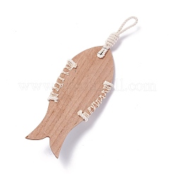 Pendentif suspendu en bois de poisson de style méditerranéen&nbsp;HJEW-C007-01
