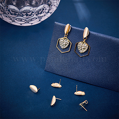 12 шт. латунная овальная фурнитура для сережек-гвоздиков&nbsp;KK-BC0010-90