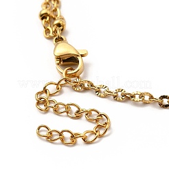 Bracelet de cheville à breloques en acier inoxydable 304 avec chaînes satellites pour femme&nbsp;AJEW-C021-06