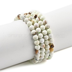 Натуральные лимонно-бирюзовые (яшмовые) бусины пряди G-A262-A04-5mm